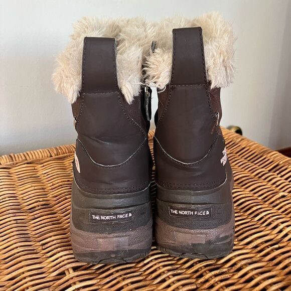 The North Face Greenland Zip Waterproof Winter Boot Brownie Brown Girls Size 3 - Picture 2 of 7